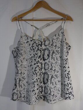J Crew Snakeskin Print Cami Top Size 14 Racerback Sleeveless NWT